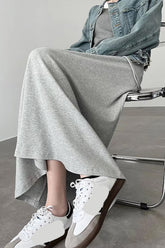 High Waist Elegant Grey Colors A-Line Skirts